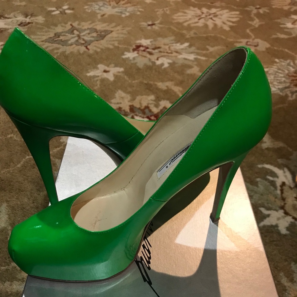 Brian Atwood Green leather heels 39.5